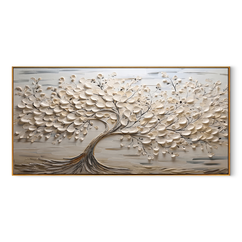 "Joyful Burst" – Modern 3D Impasto Abstract Petal Painting | Vibrant Horizontal Living Room Wall Art
