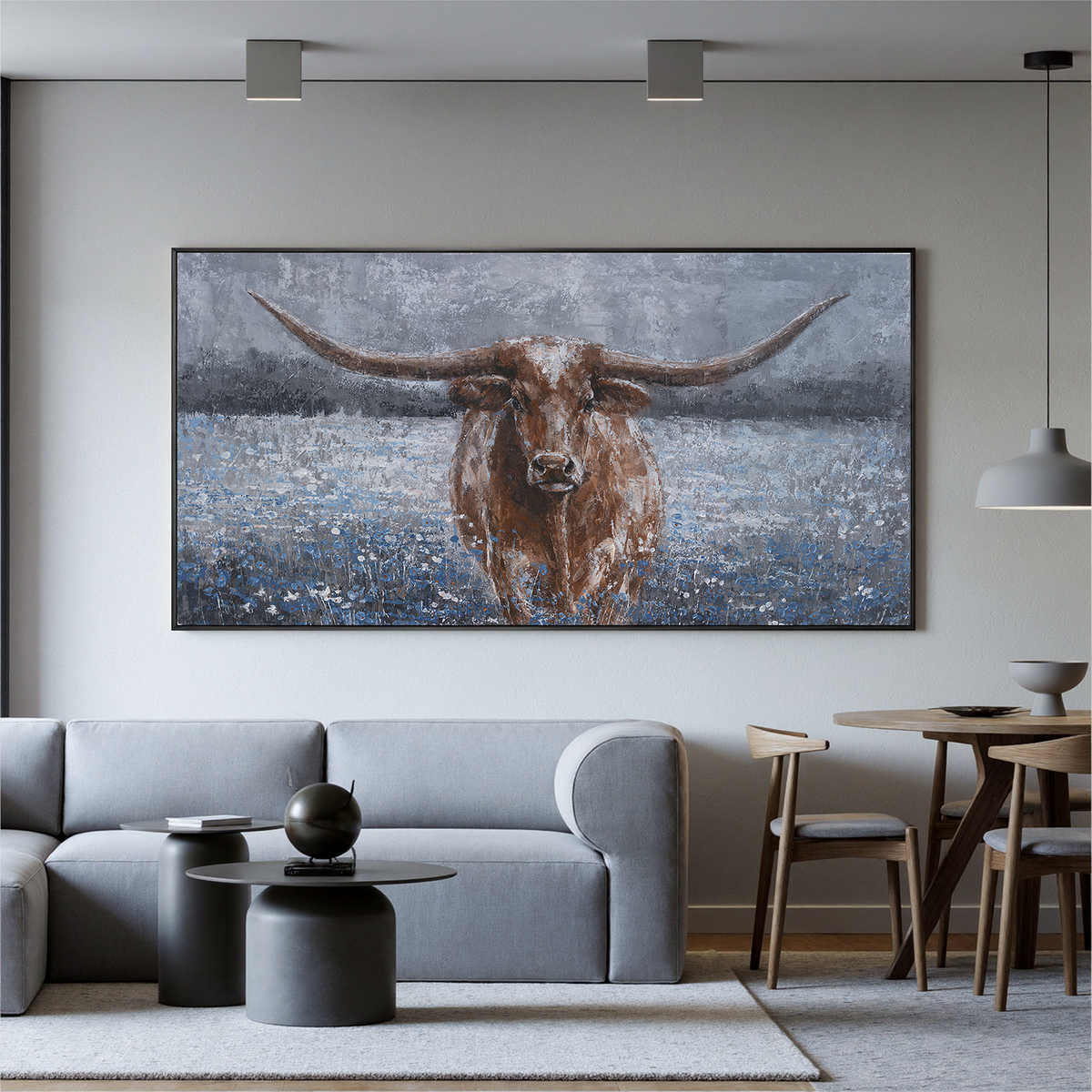"Brown Companions" - Hand-Painted Animal Portrait | Brown & Grey Animal Art Statement Art