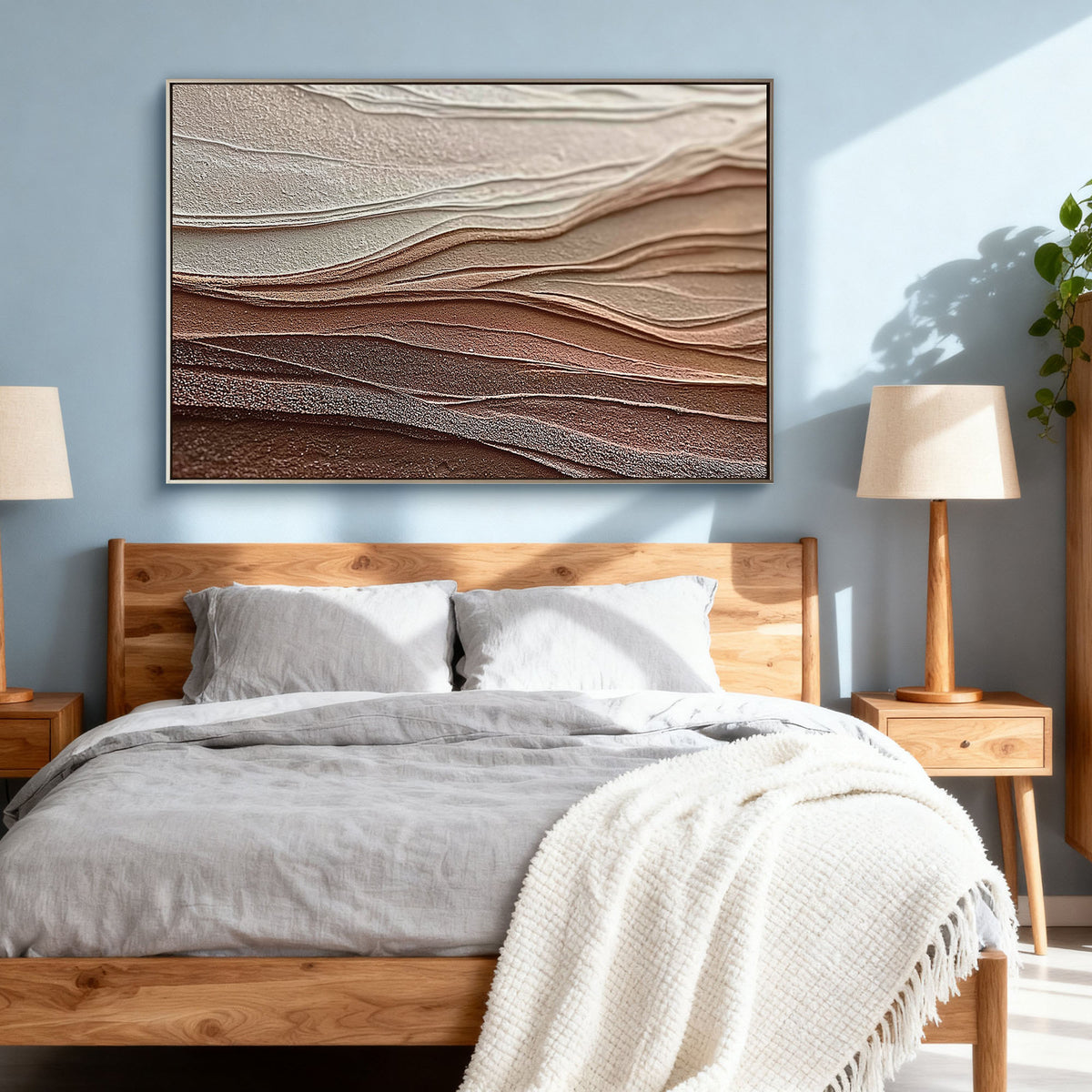 "Clay Labyrinth" - 3D Heavy Impasto Plaster Relief | Brown & Beige Plaster Texture Statement Art