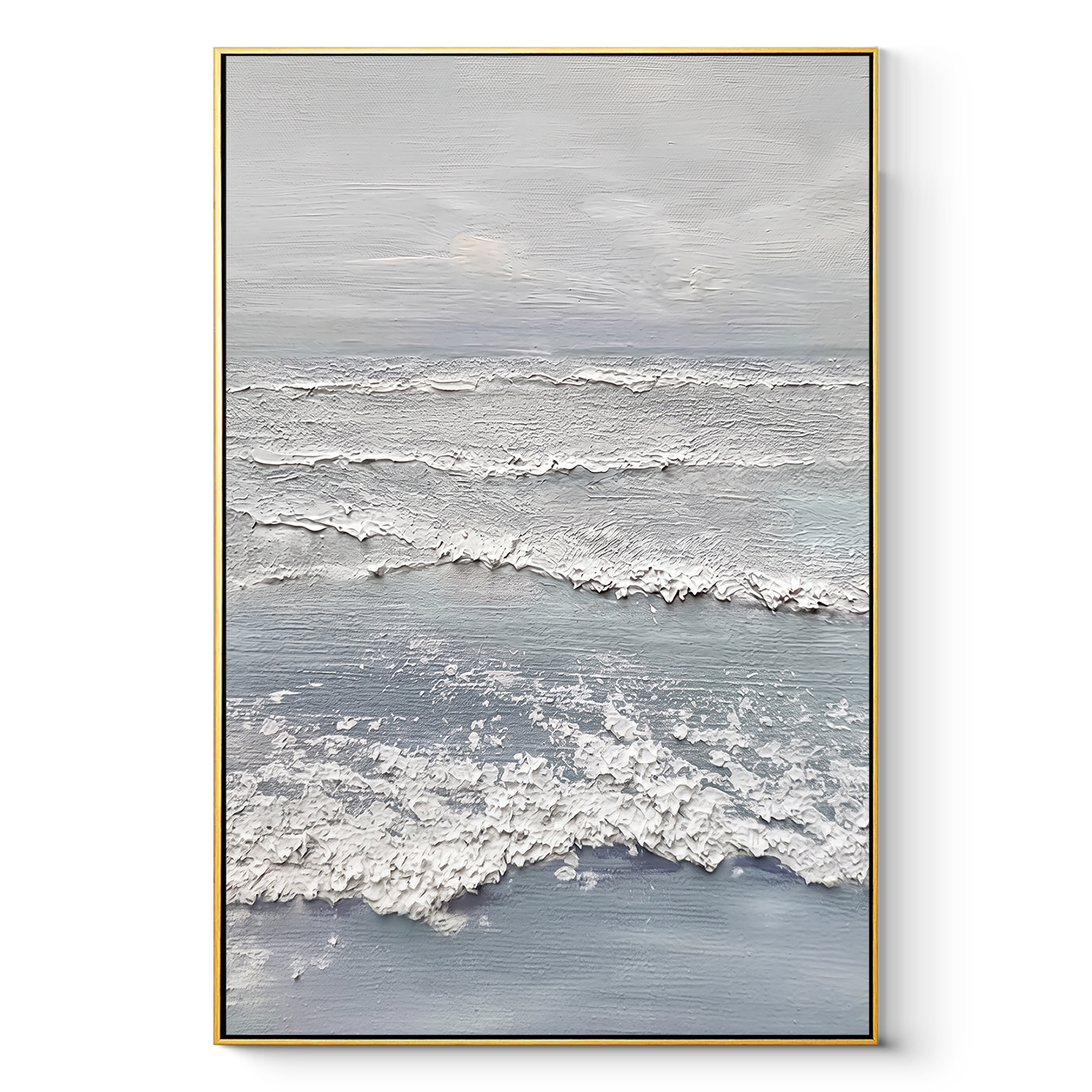 "Oceanic Drift" - Gilded 3D Heavy Impasto Abstract Painting