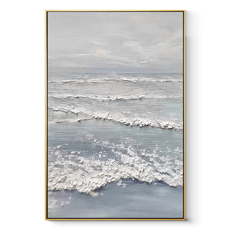 "Oceanic Drift" - Gilded 3D Heavy Impasto Abstract Painting