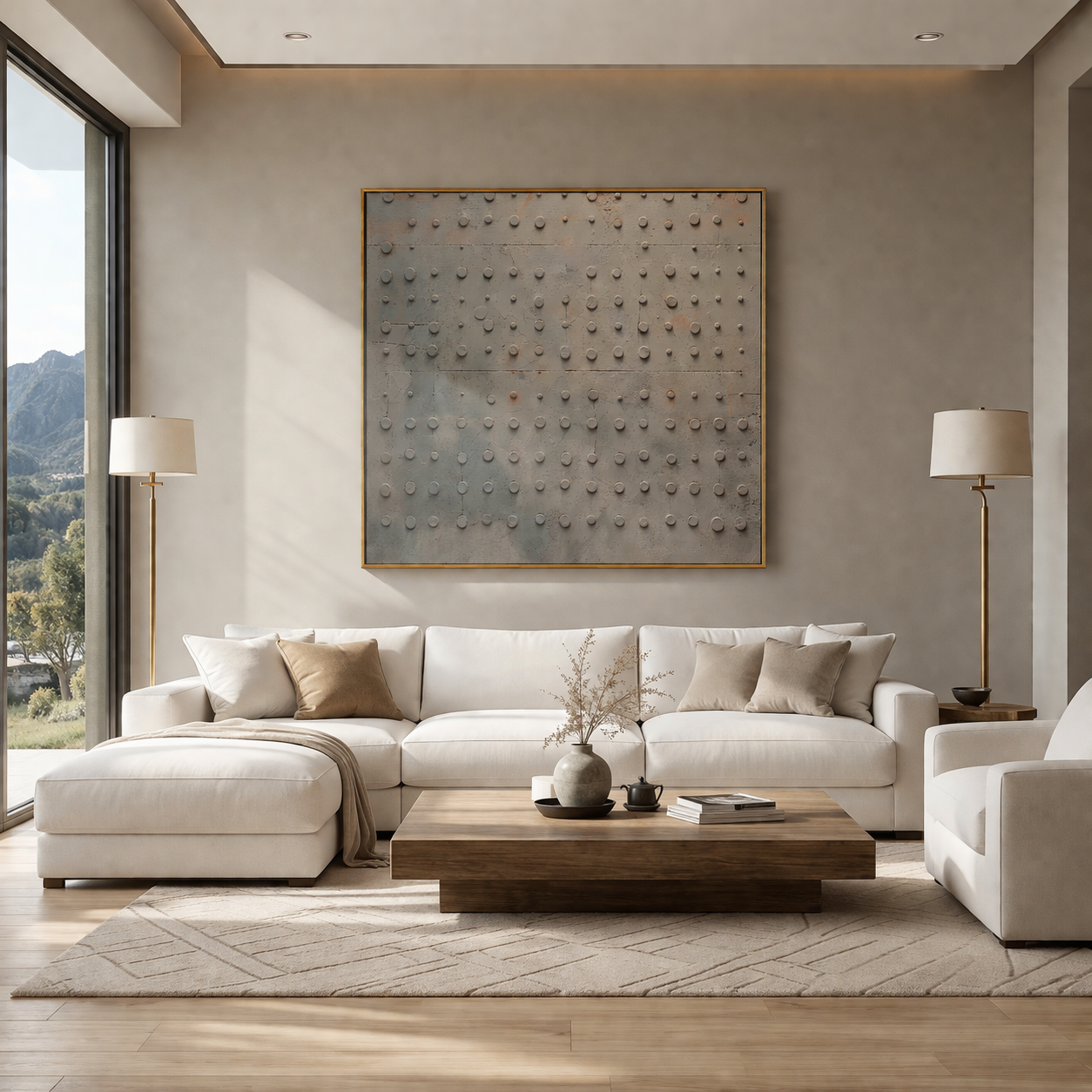 "Industrial Echo" – Minimalist 3D Relief Grid Art | Sophisticated Architectural Wall Decor