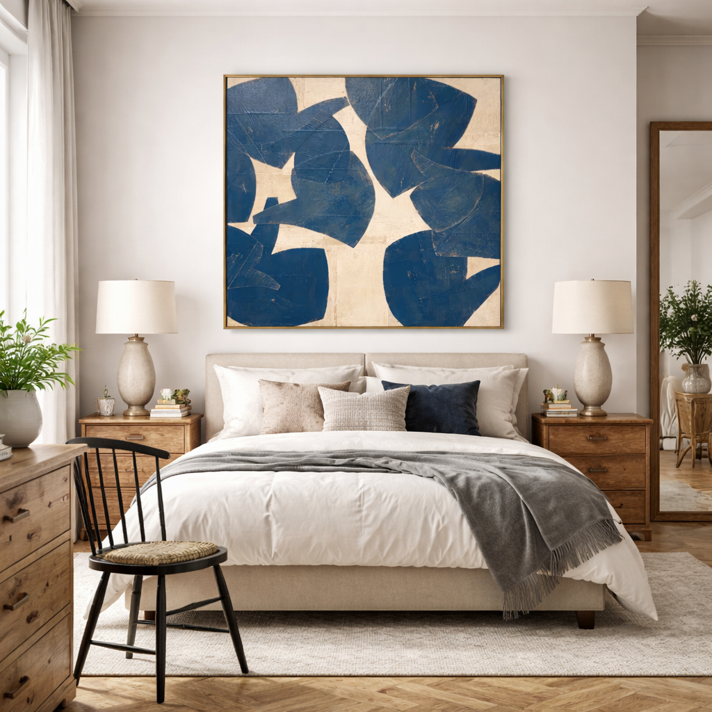 "Primary Rhythm" – Bold High-Gloss Abstract Expressionist Canvas | Modern Living Room Statement Art