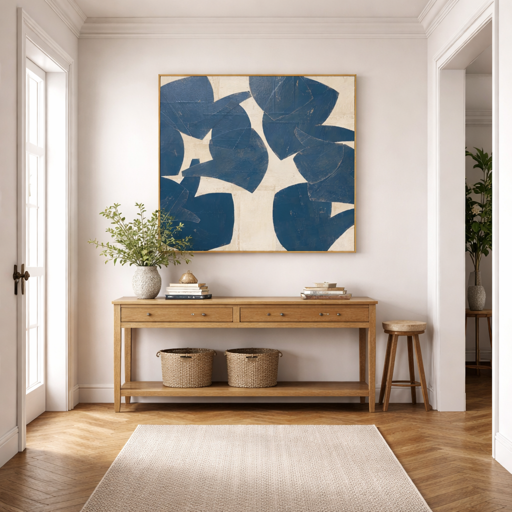 "Primary Rhythm" – Bold High-Gloss Abstract Expressionist Canvas | Modern Living Room Statement Art