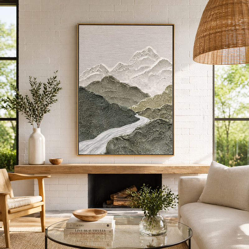"Obsidian Ridge" – Extreme 3D Noir & Gold Heavy Impasto | Horizontal Statement Art