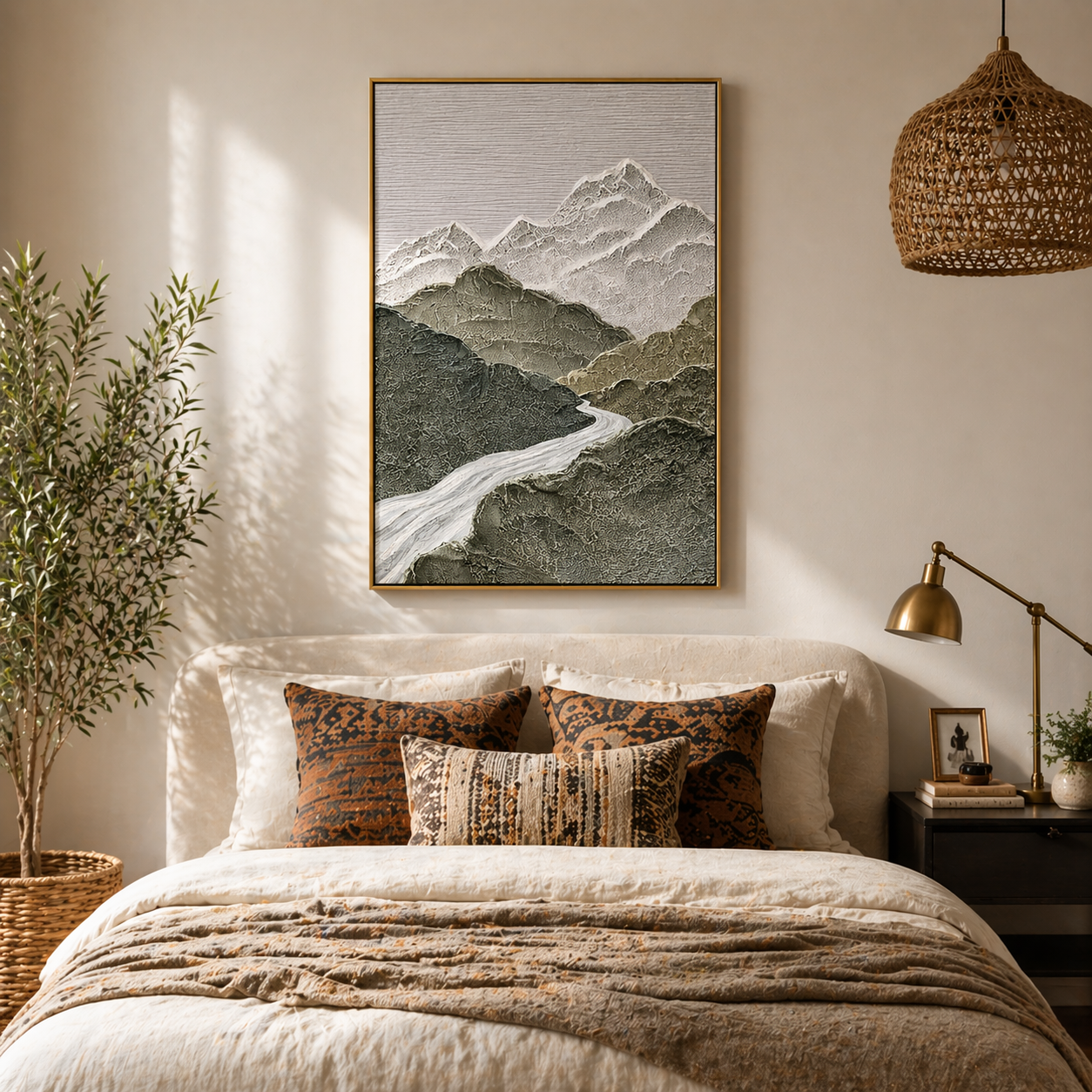 "Obsidian Ridge" – Extreme 3D Noir & Gold Heavy Impasto | Horizontal Statement Art