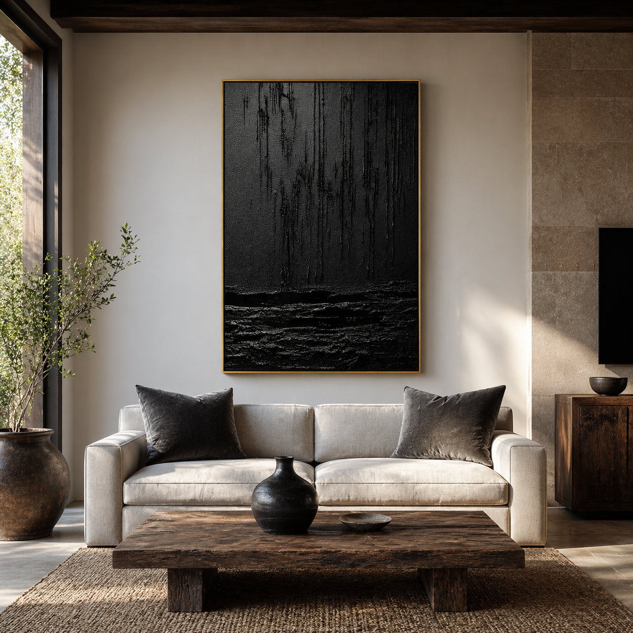 "Terra Gateway" – Sculptural Sage & Terracotta Impasto | Organic Modern Statement Art