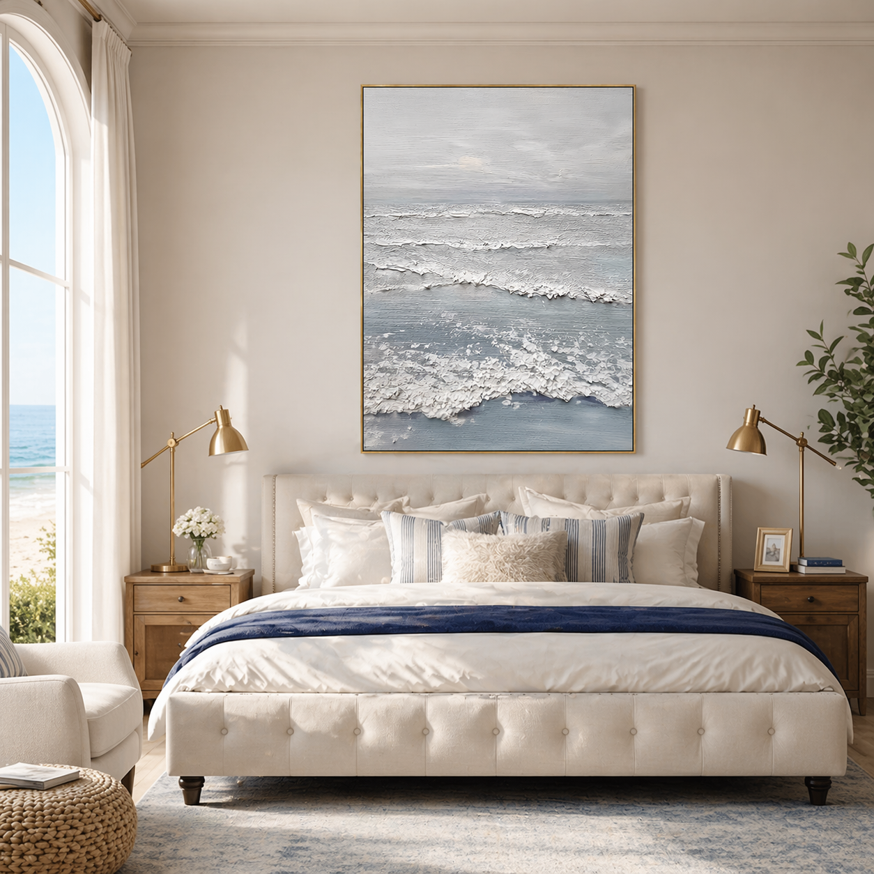 "Oceanic Drift" - Gilded 3D Heavy Impasto Abstract Painting
