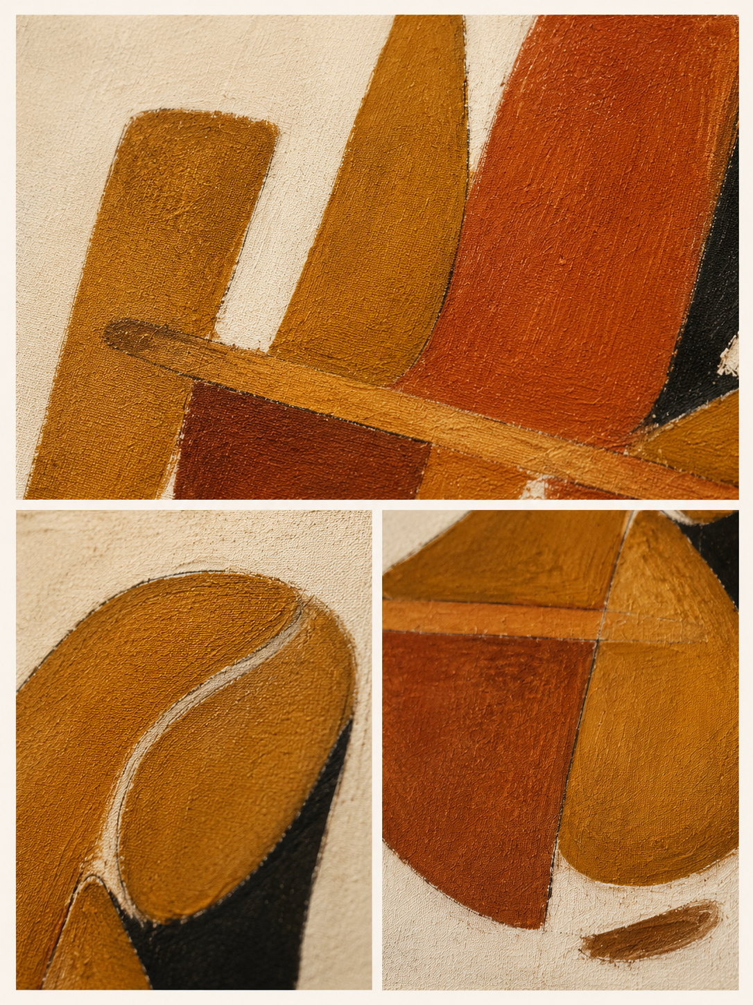 "Terra Forms" - Mid-Century Modern Abstract | Terracotta & Ochre Earth-Tone Statement Art