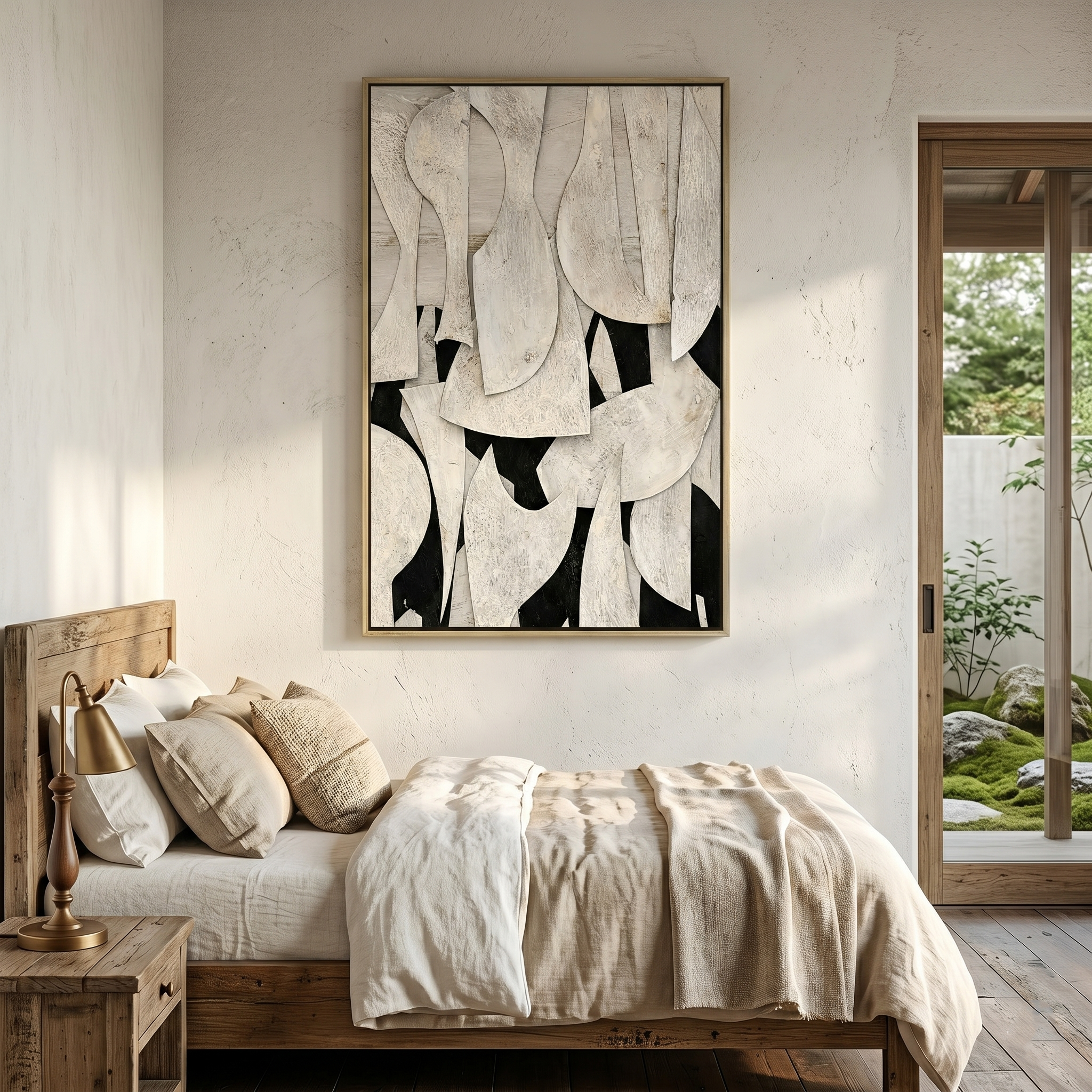 "Ethereal Shards" – Modern 3D Layered Organic Relief | Sophisticated Monochrome Statement Art