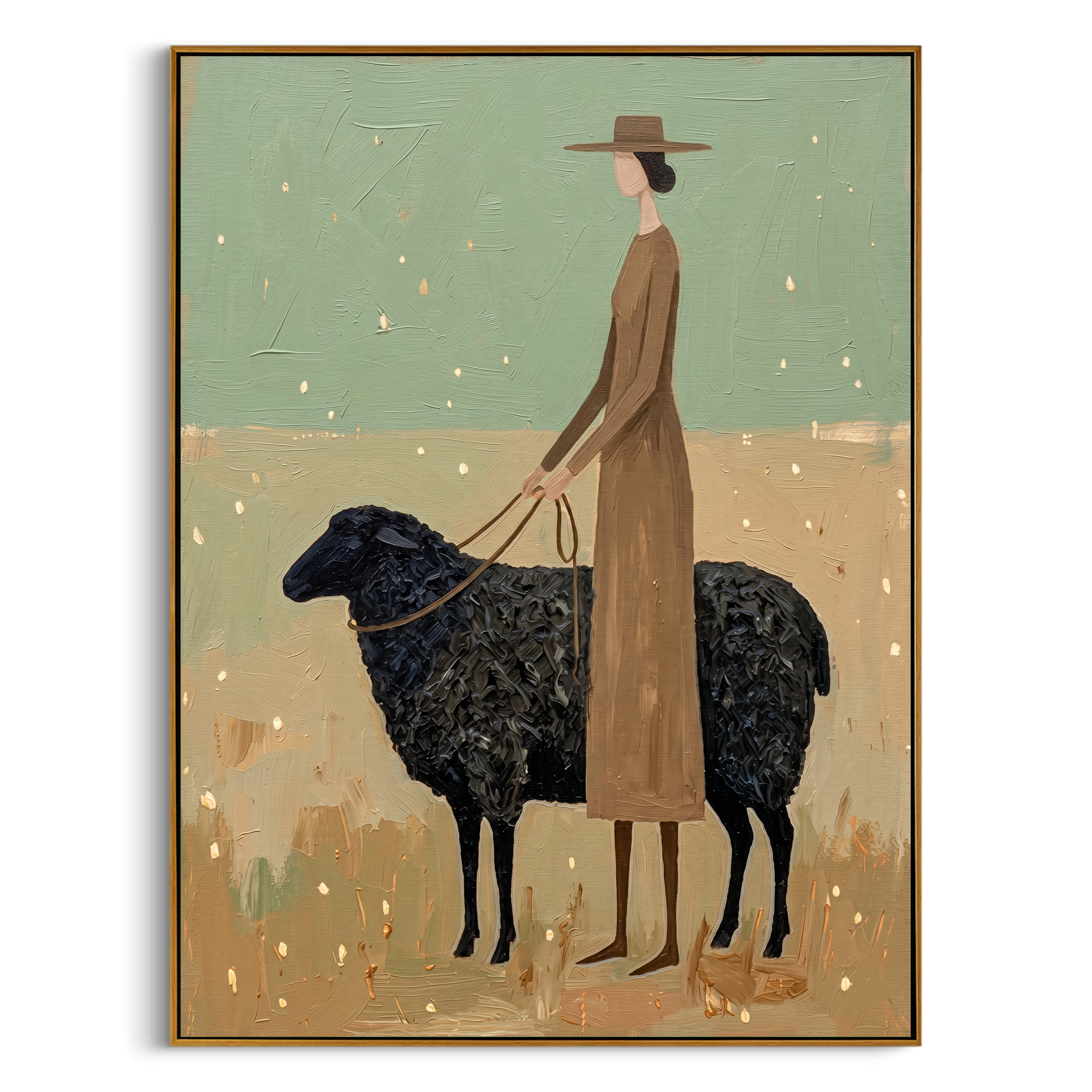 "Pastoral Calm" – Abstract Figurative Impasto Artwork | Serene Farmhouse Wall Decor | Contemporary Vertical Statement Piece #PT 030