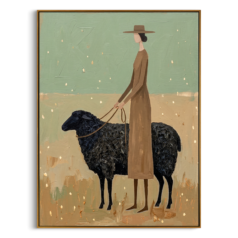 "Pastoral Calm" – Abstract Figurative Impasto Artwork | Serene Farmhouse Wall Decor | Contemporary Vertical Statement Piece #PT 030