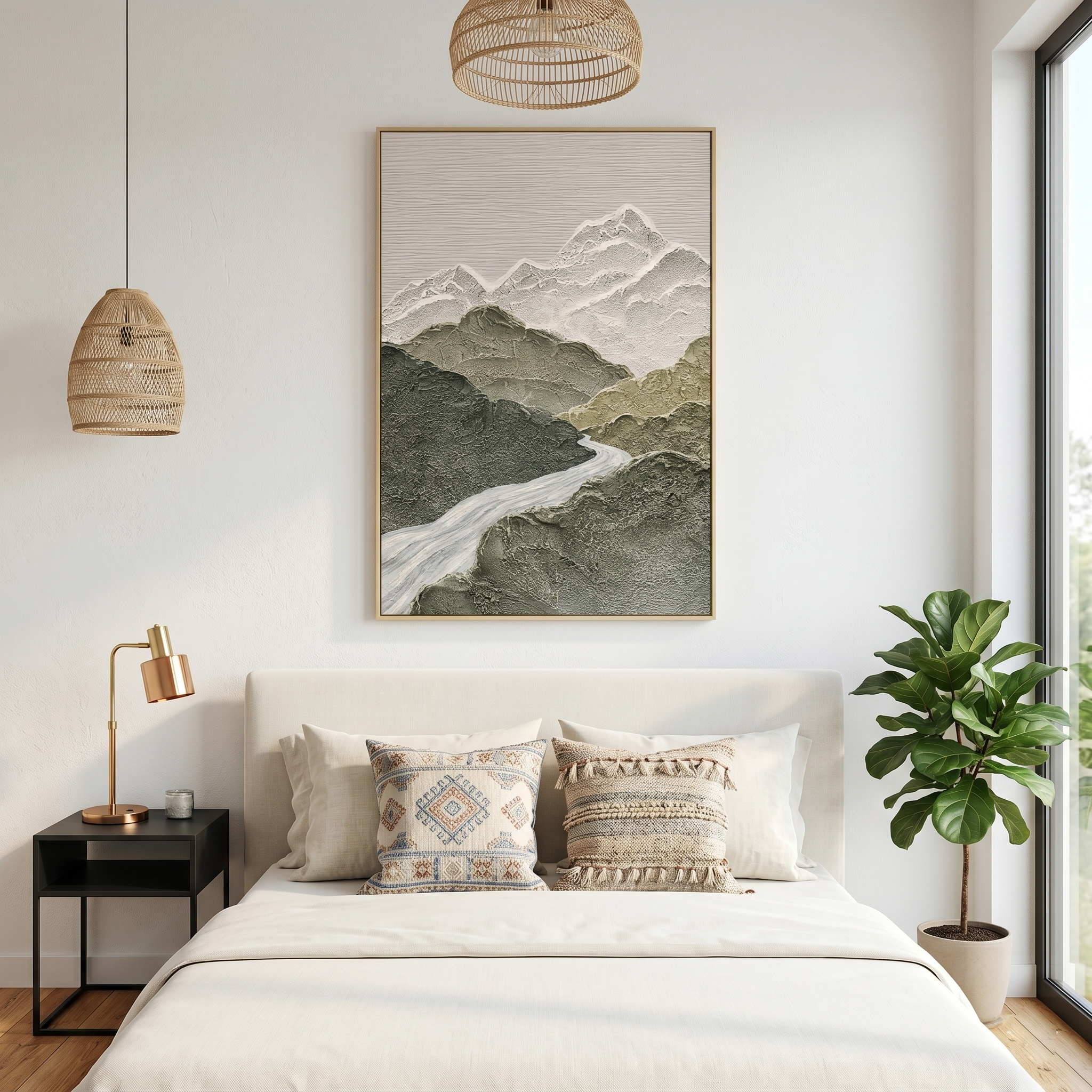 "Obsidian Ridge" – Extreme 3D Noir & Gold Heavy Impasto | Horizontal Statement Art