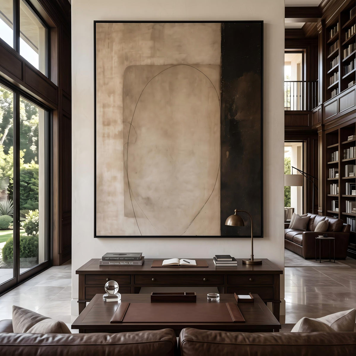 "Earth‑Tone Minimalist Abstract" - Modern Heavy Impasto Abstract Artwork | White Palette Knife Painting | Luxury Vertical Wall Art #YK 1562