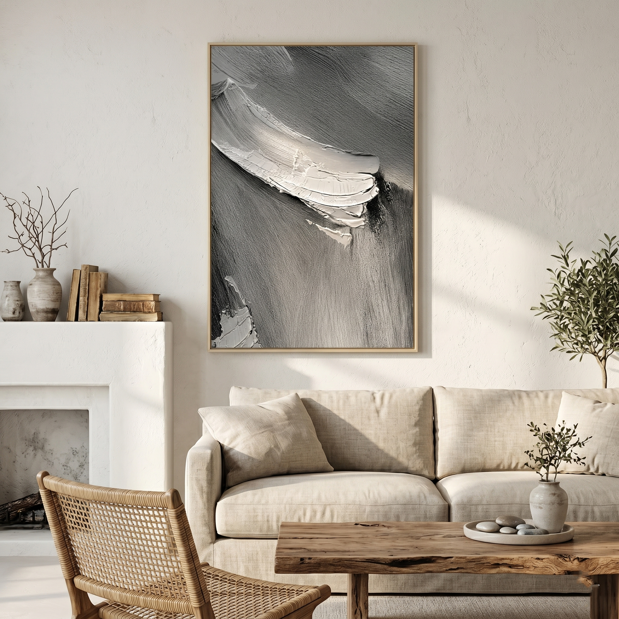 "Charcoal Surge" – Extreme 3D Brutalist Heavy Impasto | Modern Noir Statement Art