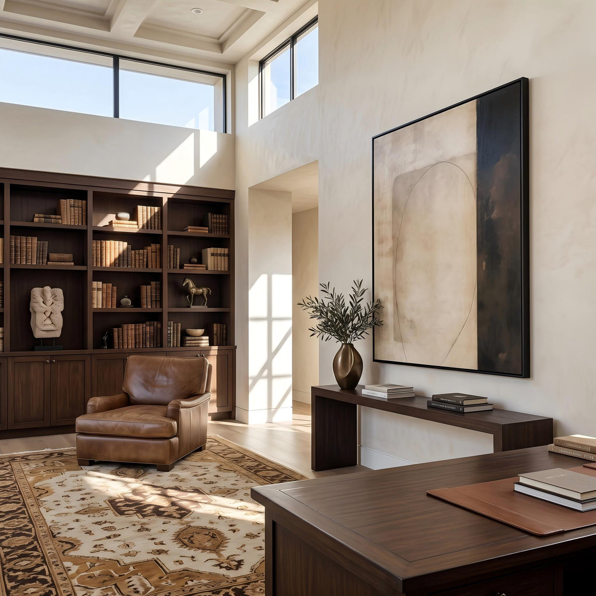 "Earth‑Tone Minimalist Abstract" - Modern Heavy Impasto Abstract Artwork | White Palette Knife Painting | Luxury Vertical Wall Art #YK 1562