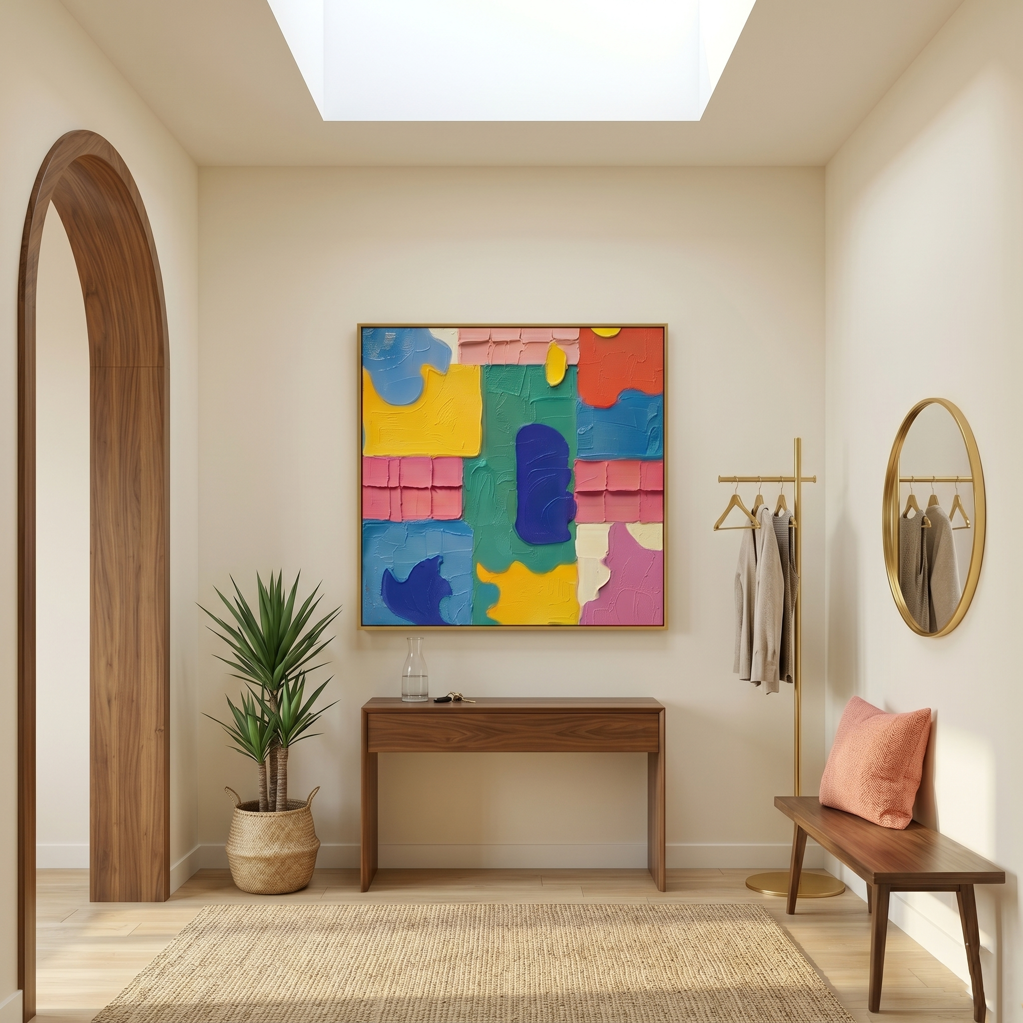 "Tactile Joy" – Geometric Pop Art Heavy Impasto Canvas Art | Contemporary Studio Wall Decor