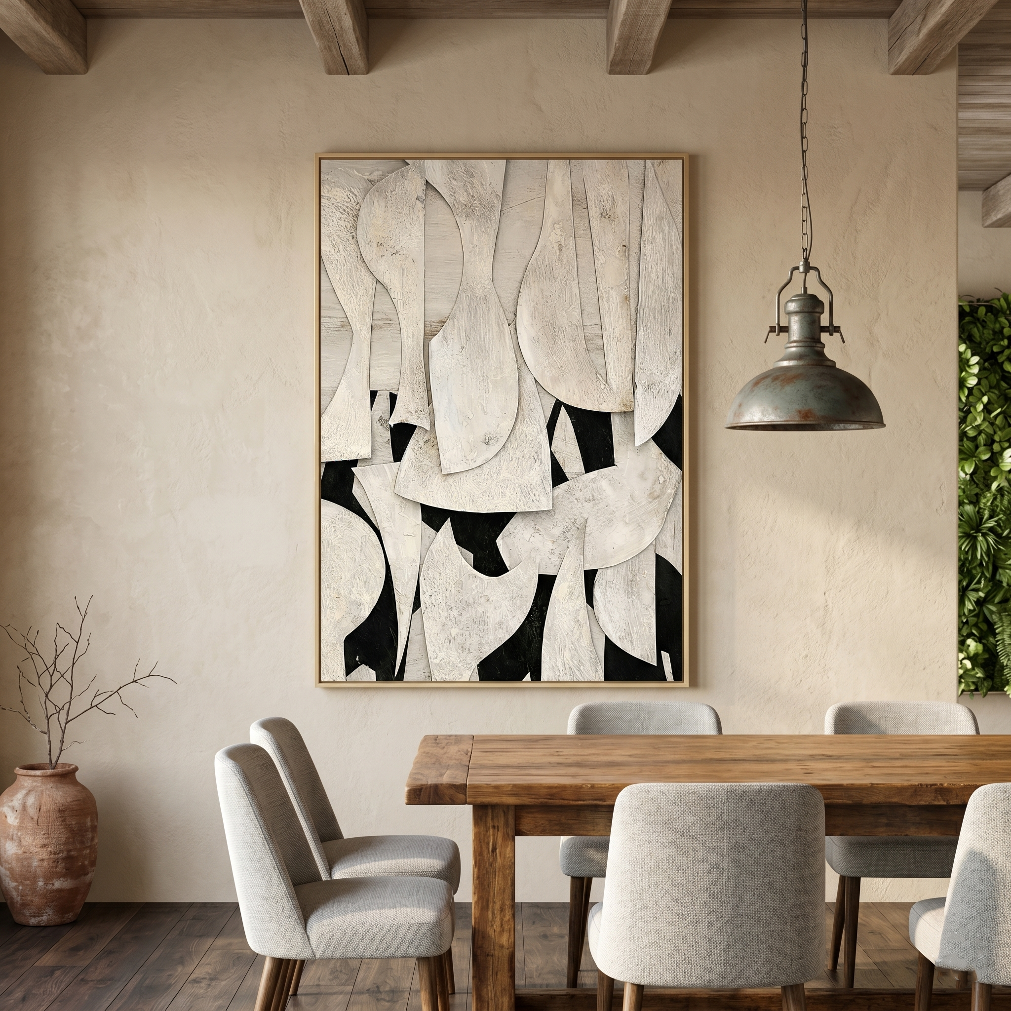 "Ethereal Shards" – Modern 3D Layered Organic Relief | Sophisticated Monochrome Statement Art