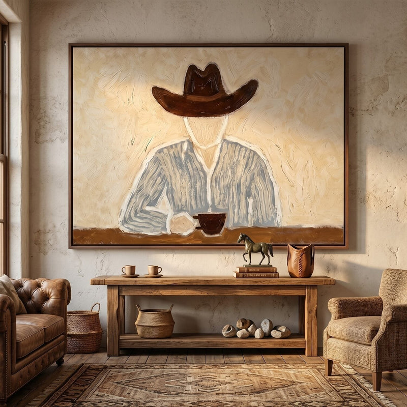 "Morning Solitude" - Modern Heavy Impasto Abstract Artwork | Beige Palette Knife Painting | Luxury Horizontal Wall Art #YK 1601