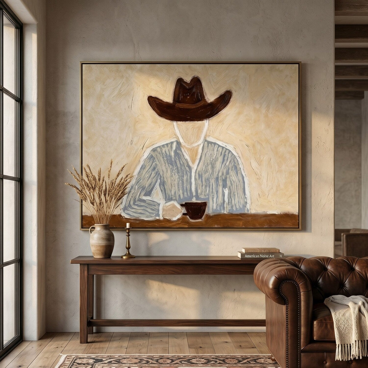 "Morning Solitude" - Modern Heavy Impasto Abstract Artwork | Beige Palette Knife Painting | Luxury Horizontal Wall Art #YK 1601