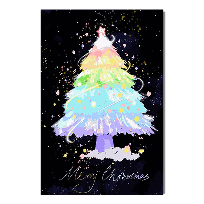 "Rainbow Yuletide" - Hand-Painted Pastel Rainbow Christmas Tree | Whimsical Holiday Statement Art