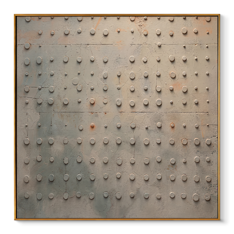 "Industrial Echo" – Minimalist 3D Relief Grid Art | Sophisticated Architectural Wall Decor