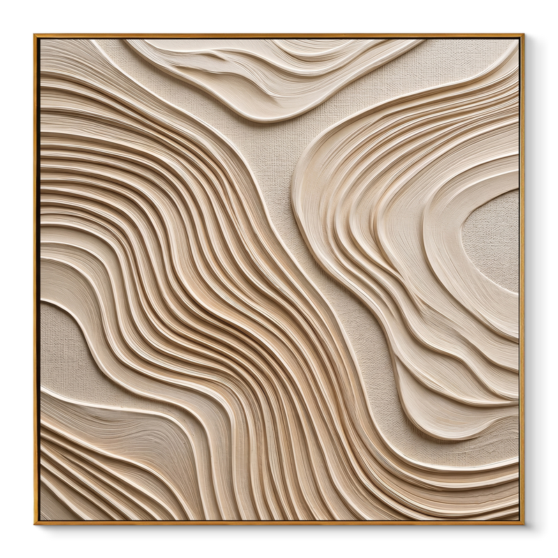 "Serene Strata" – Modern 3D Minimalist Topographic Relief | Sophisticated Japandi Statement Art