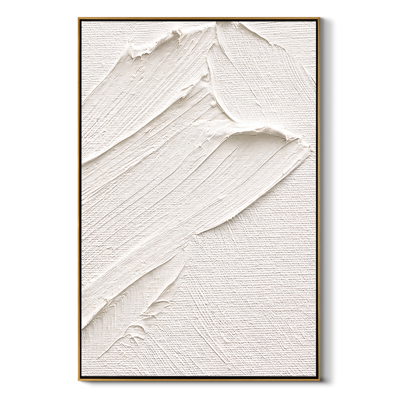 "Flowing Crescents" – Modern 3D Minimalist Standoff Cream Relief | Sophisticated Japandi Statement Art