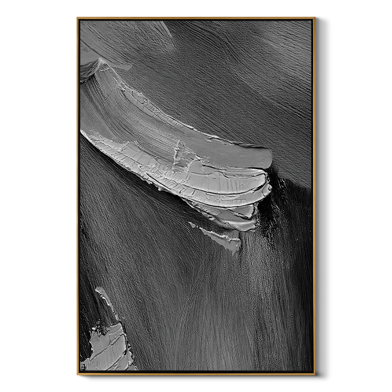 "Charcoal Surge" – Extreme 3D Brutalist Heavy Impasto | Modern Noir Statement Art