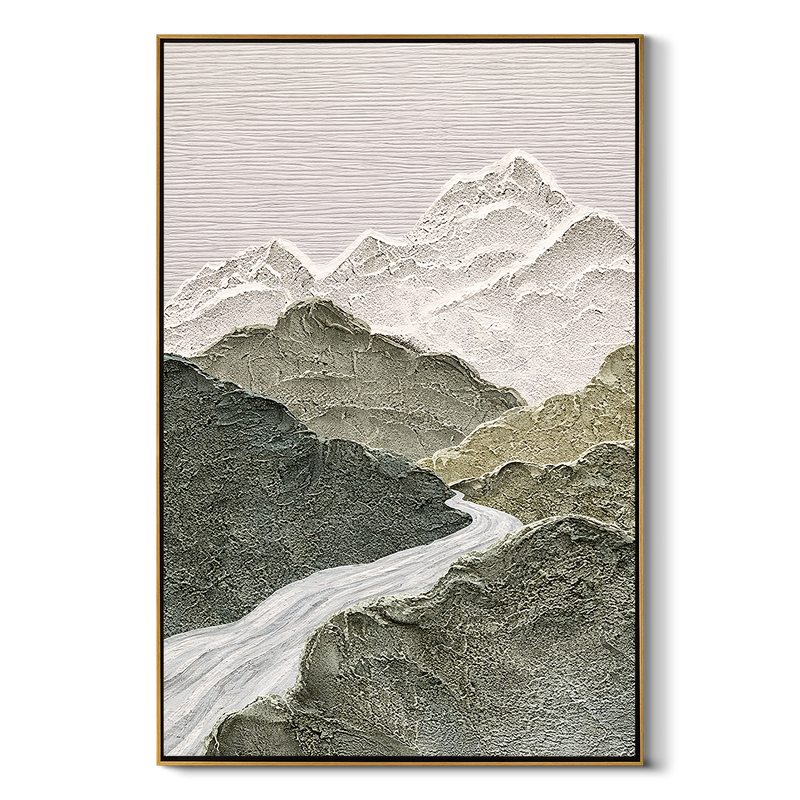 "Obsidian Ridge" – Extreme 3D Noir & Gold Heavy Impasto | Horizontal Statement Art