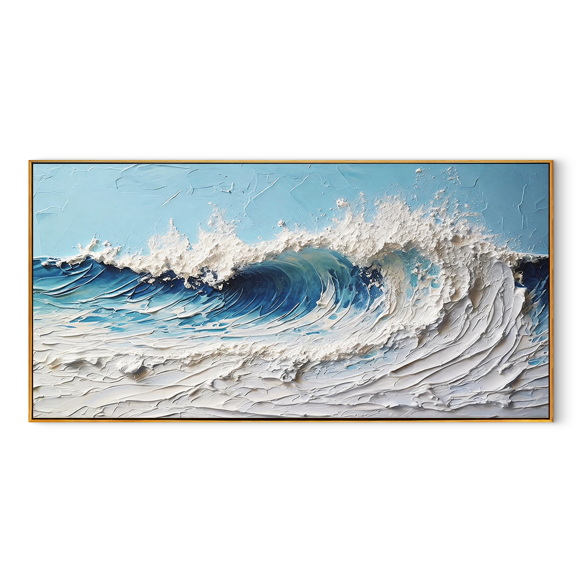 "Summer Tide" – Modern Textured Impasto Beach Seascape | Vibrant Coastal Living Room Wall Art