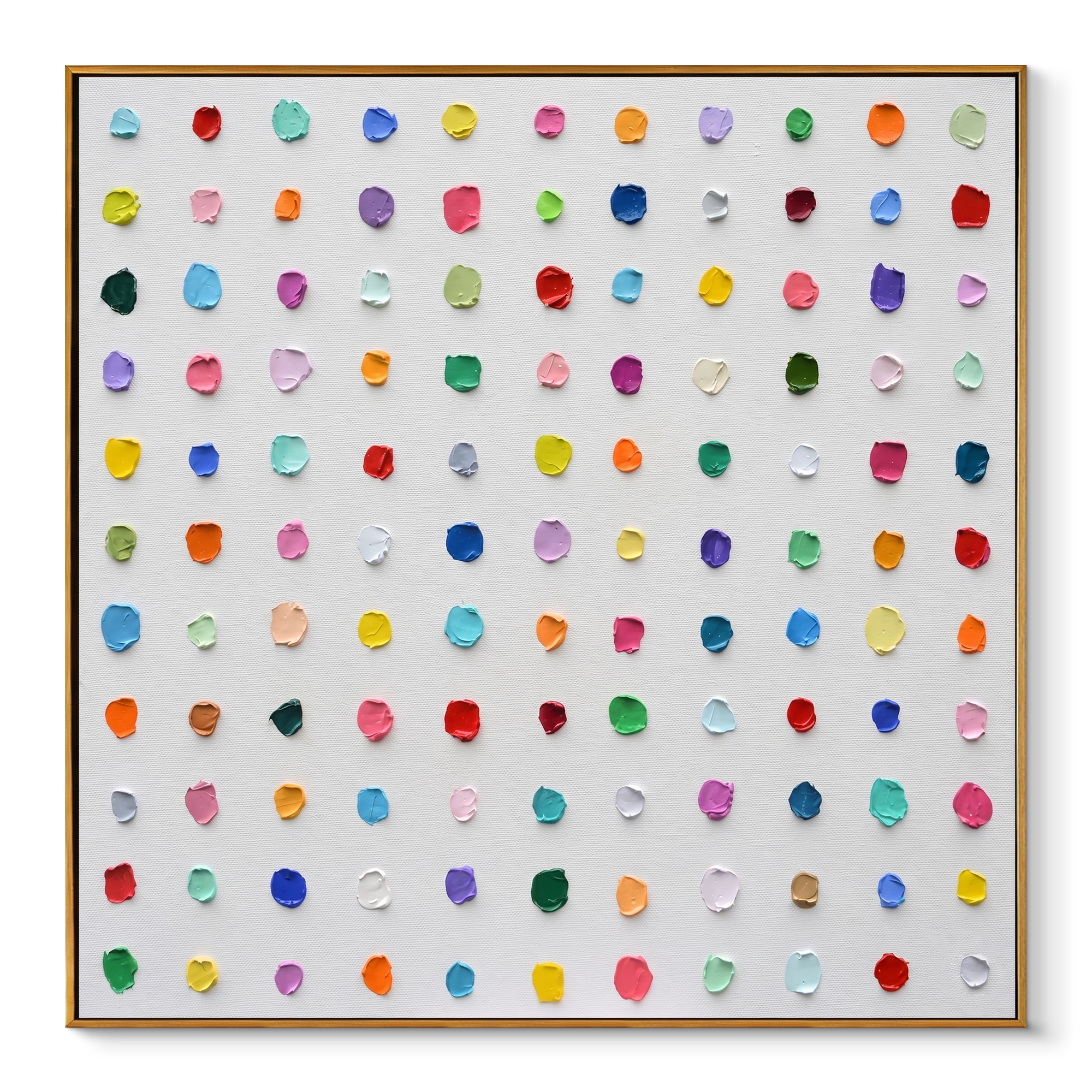 "Prismatic Pulse" – Modern Minimalist Multi-Color Impasto Dot Art | Playful Creative Studio Wall Decor