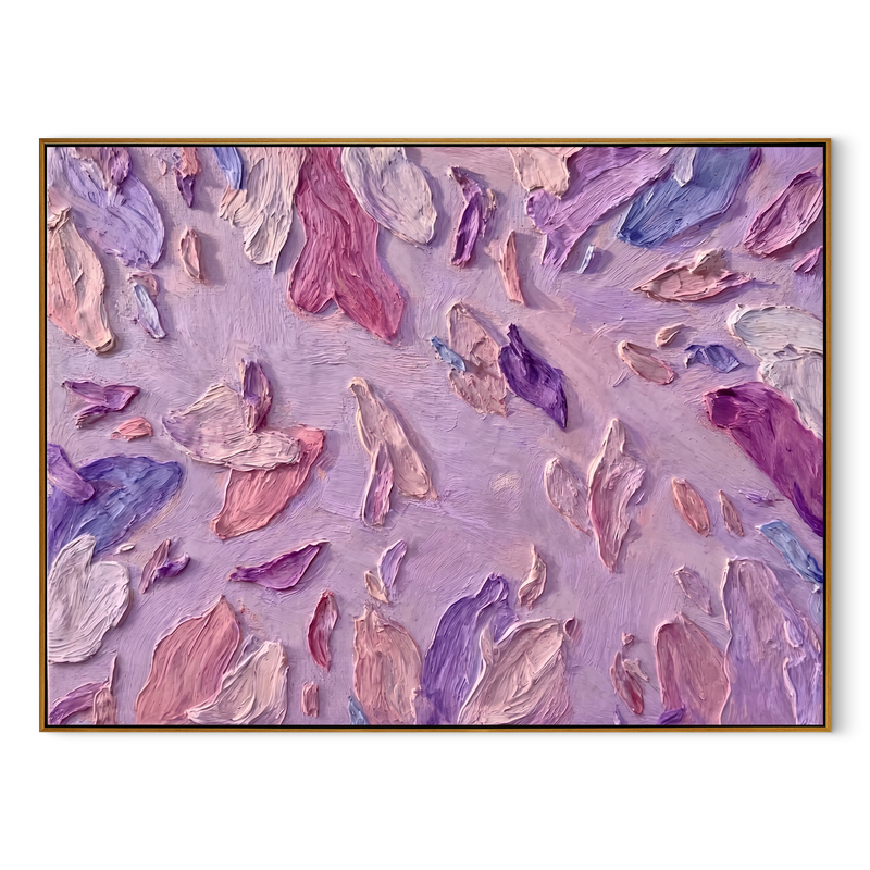 "Lavender Whisper" – Romantic Heavy Impasto Floral Abstract | Ethereal Bedroom Statement Art