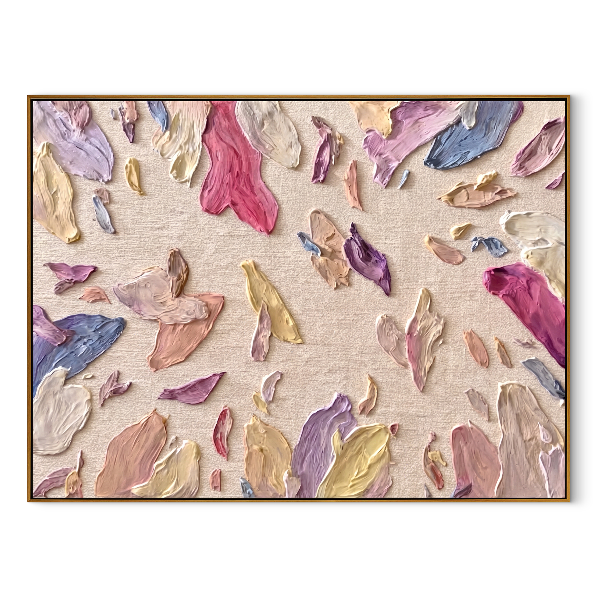 "Golden Muse" – Modern Heavy Impasto Gilded Abstract | Sophisticated Hallway Statement Art