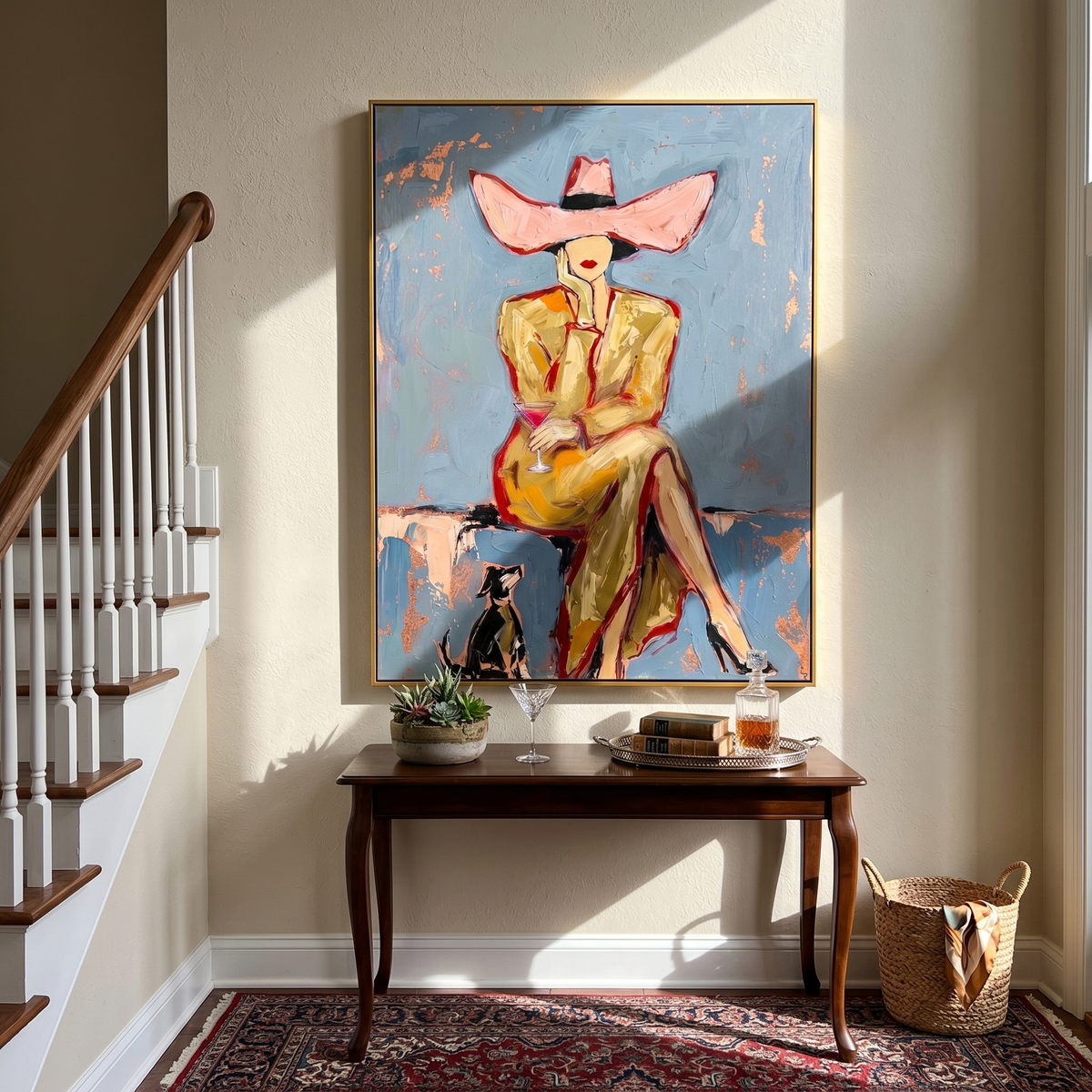 Pink Brim Waits Blue - Vintage Americana wall art image 3