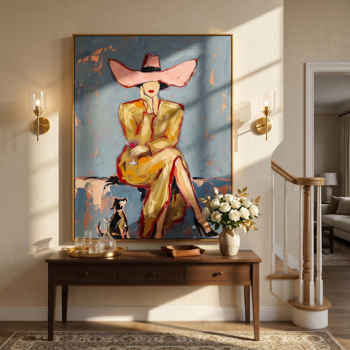 Pink Brim Waits Blue - Vintage Americana wall art image 6