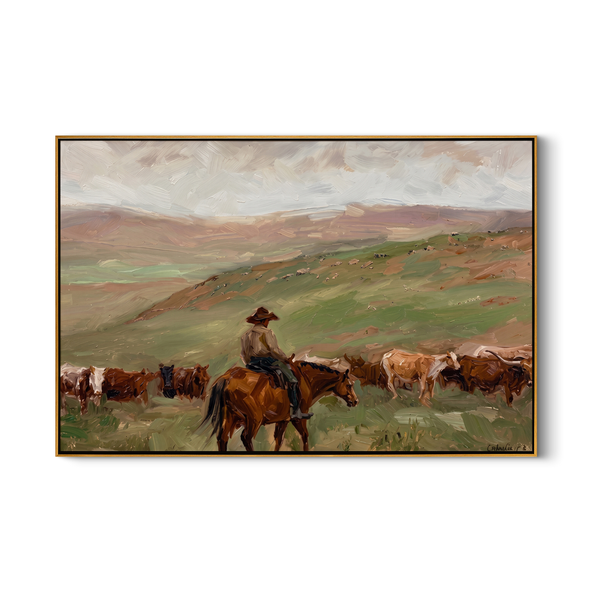 Herd Moves Under Rain - Vintage Americana wall art image 2