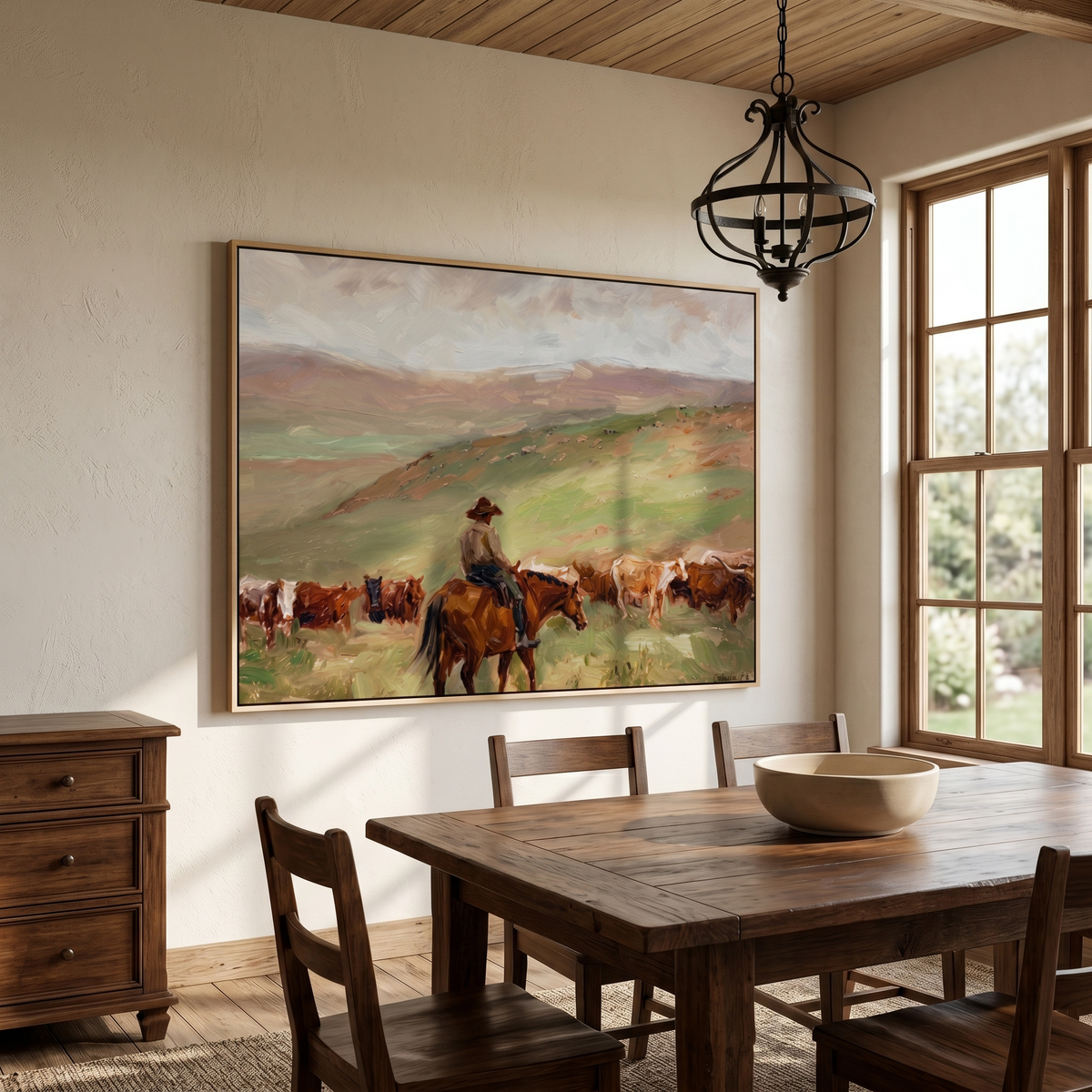 Herd Moves Under Rain - Vintage Americana wall art image 3