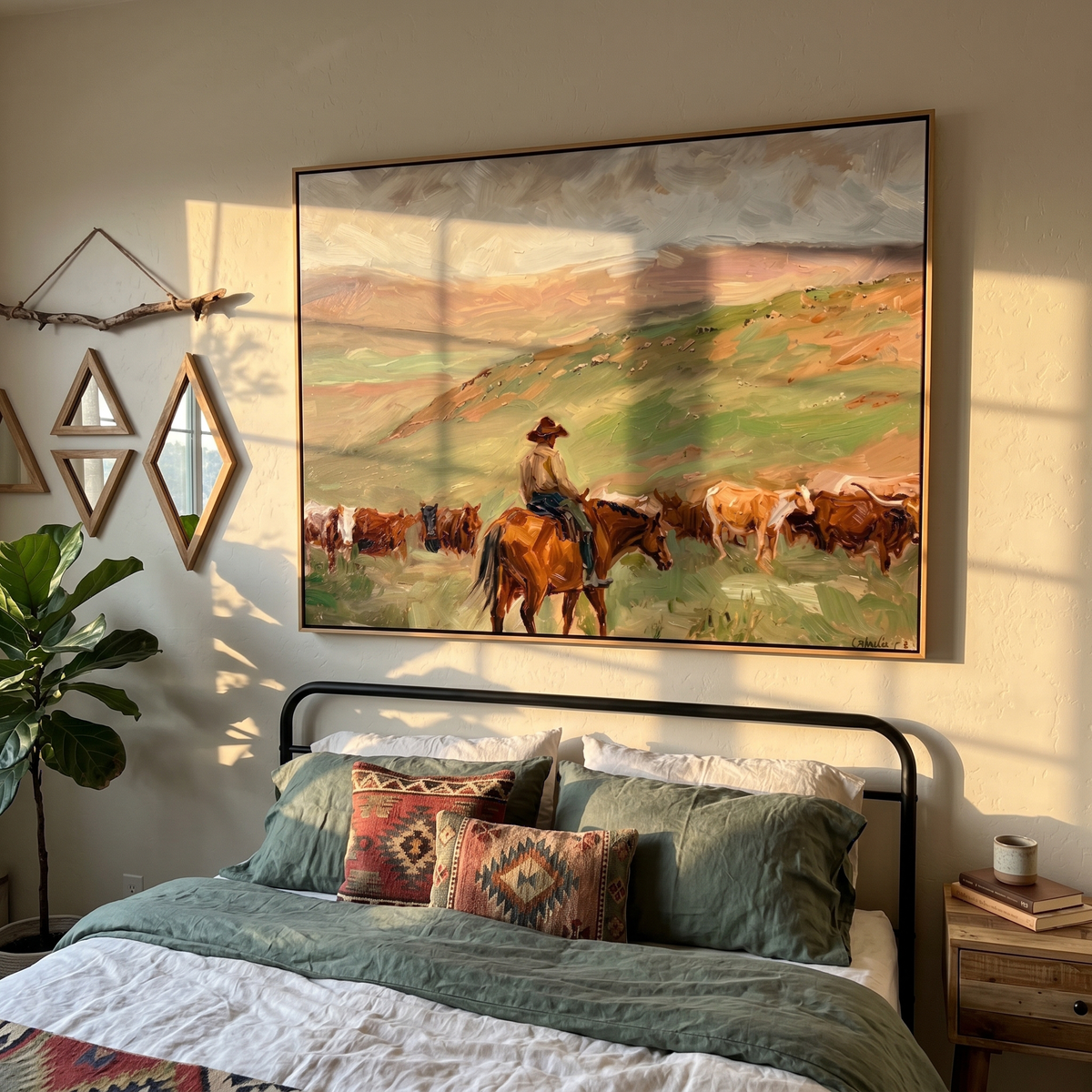 Herd Moves Under Rain - Vintage Americana wall art image 5