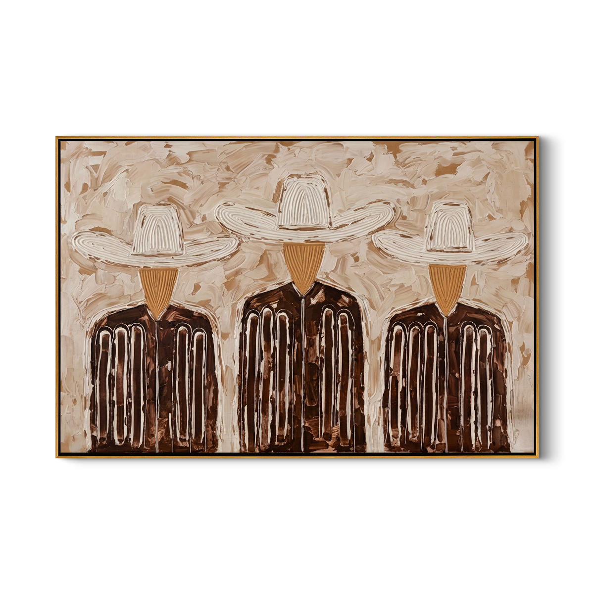 Three White Hats Gather - Vintage Americana wall art image 2