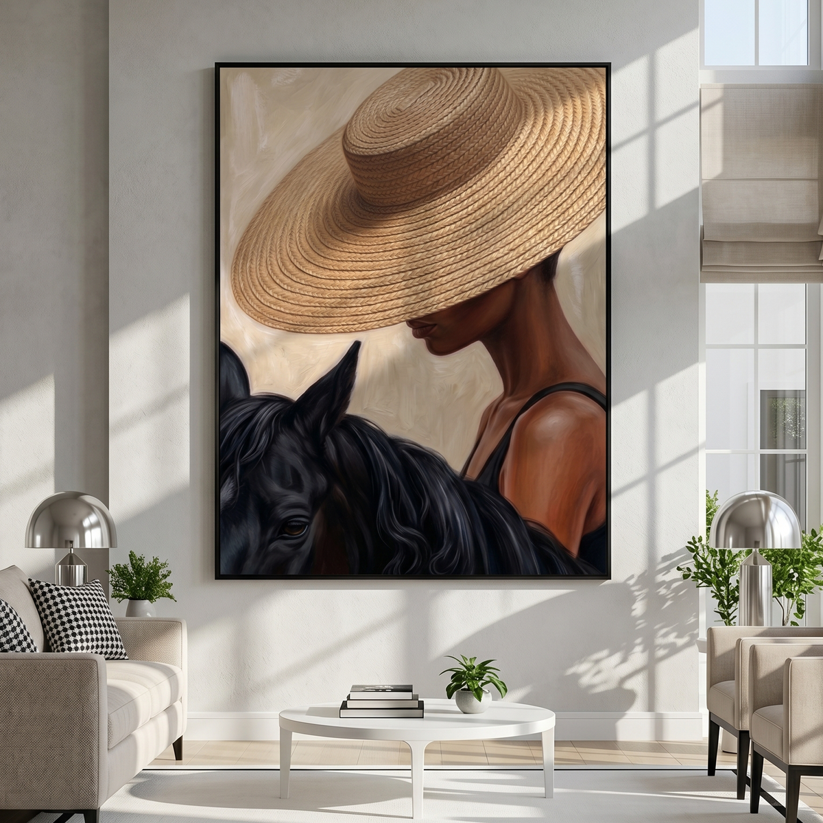 Straw Brim Touches Midnight - Vintage Americana wall art image 1
