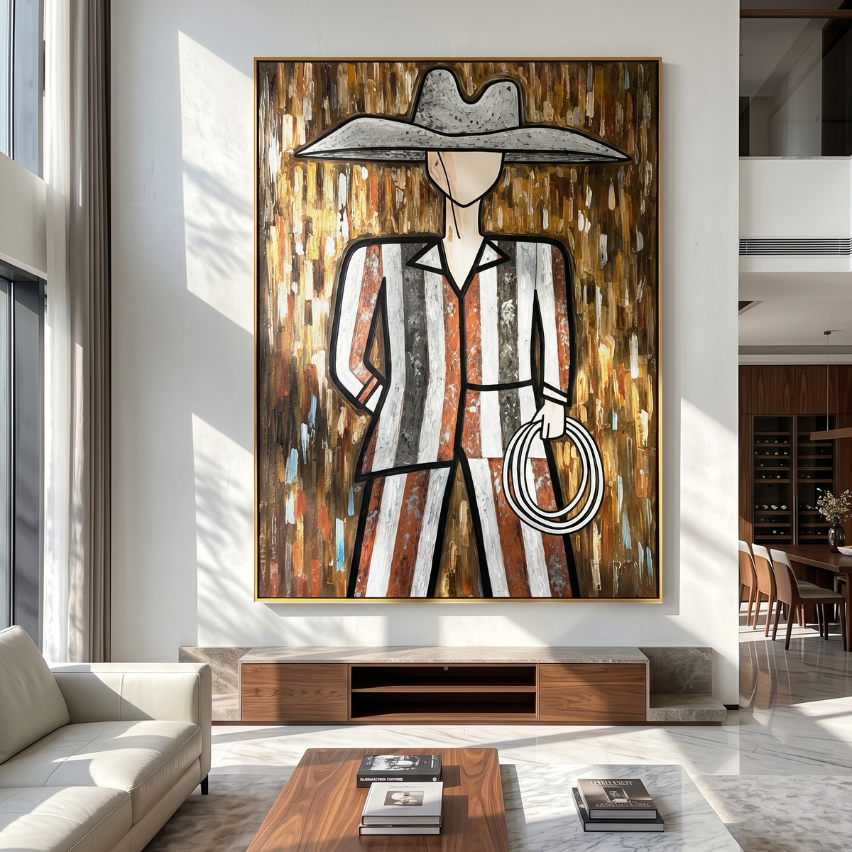 Silver Hat Holds Rope - Vintage Americana wall art image 3