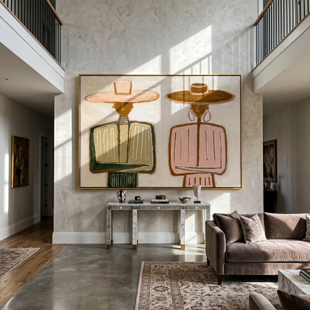 Pink Stands Beside Olive - Vintage Americana wall art image 3