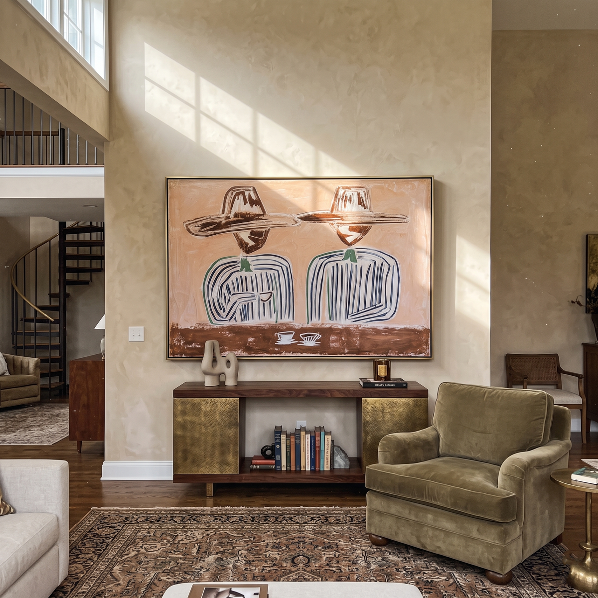 Coffee Waits Beneath Twins - Vintage Americana wall art image 1