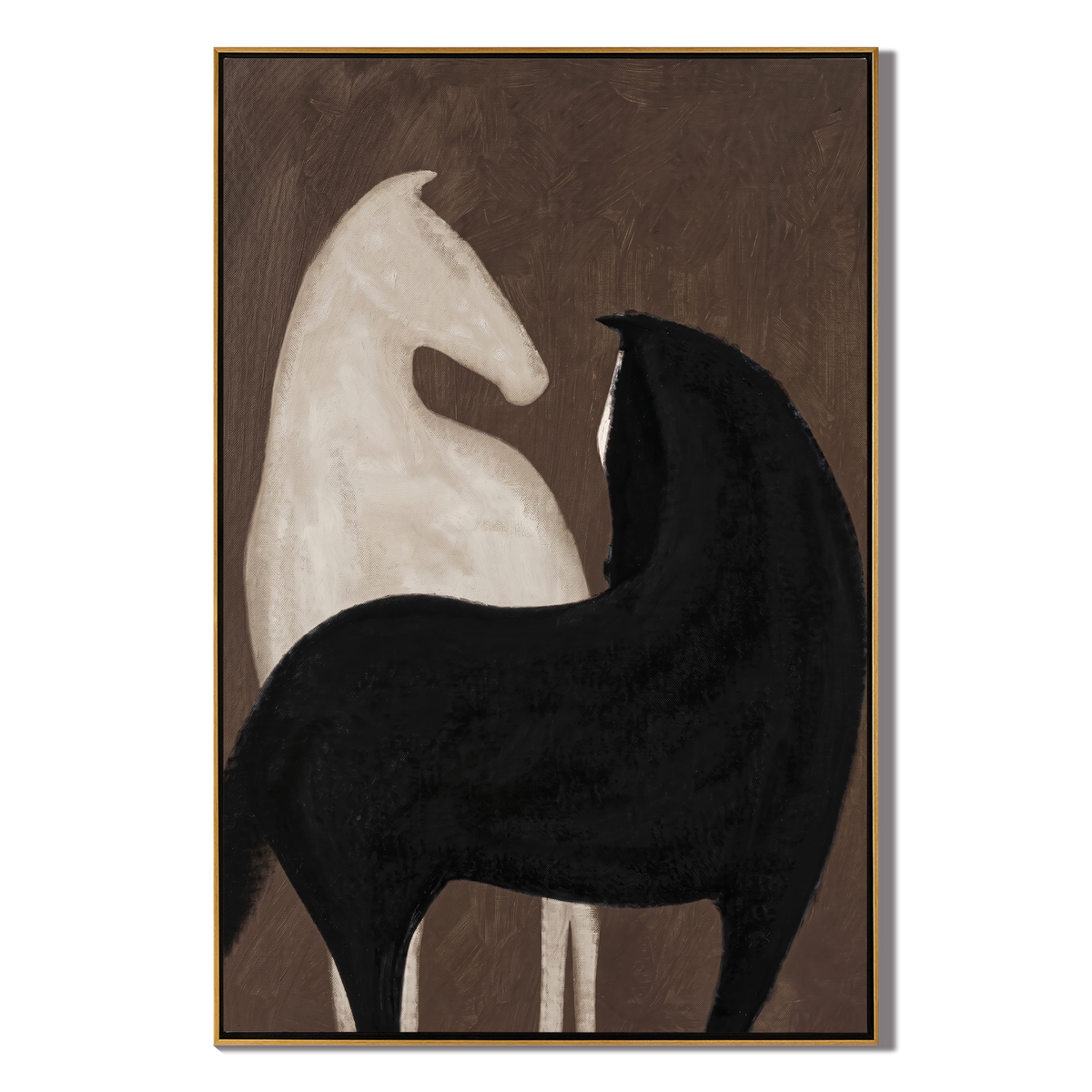 White Horse Black Shelter - Vintage Americana wall art image 2