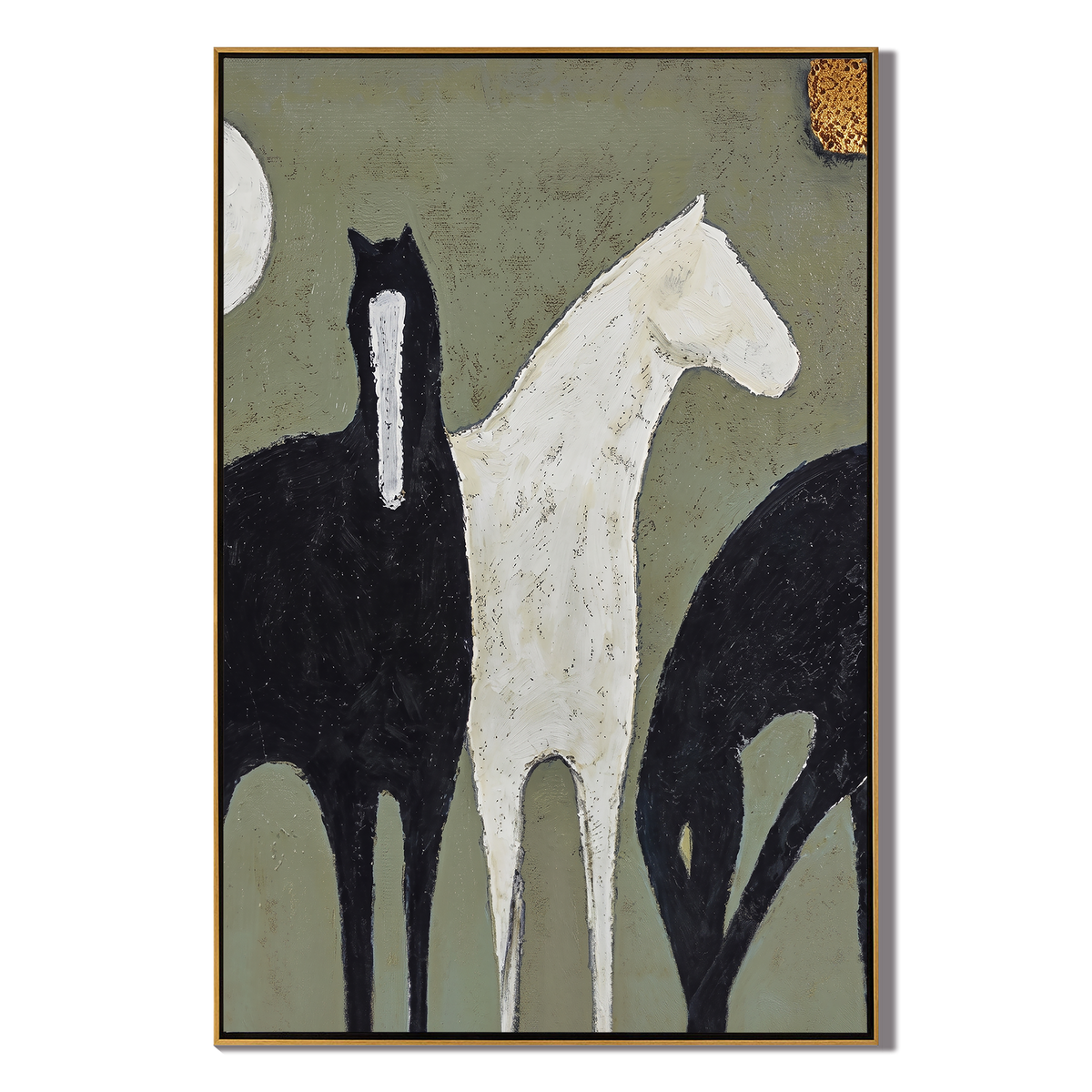 Three Horses Cross Sage - Vintage Americana wall art image 2