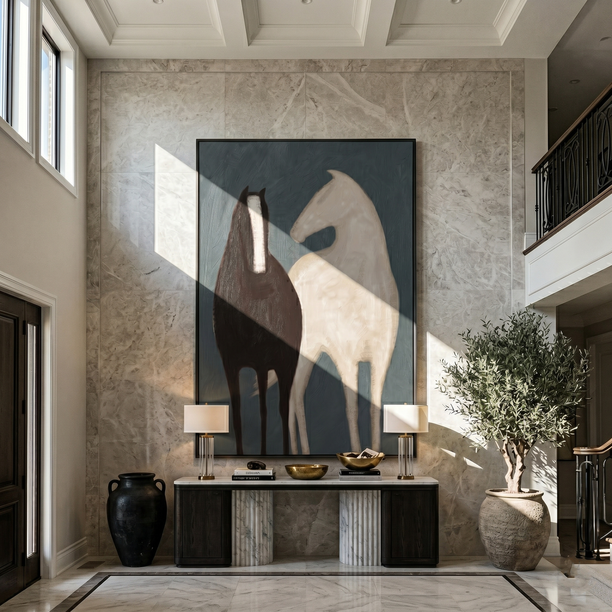 Night Horse Meets Ivory - Vintage Americana wall art image 5