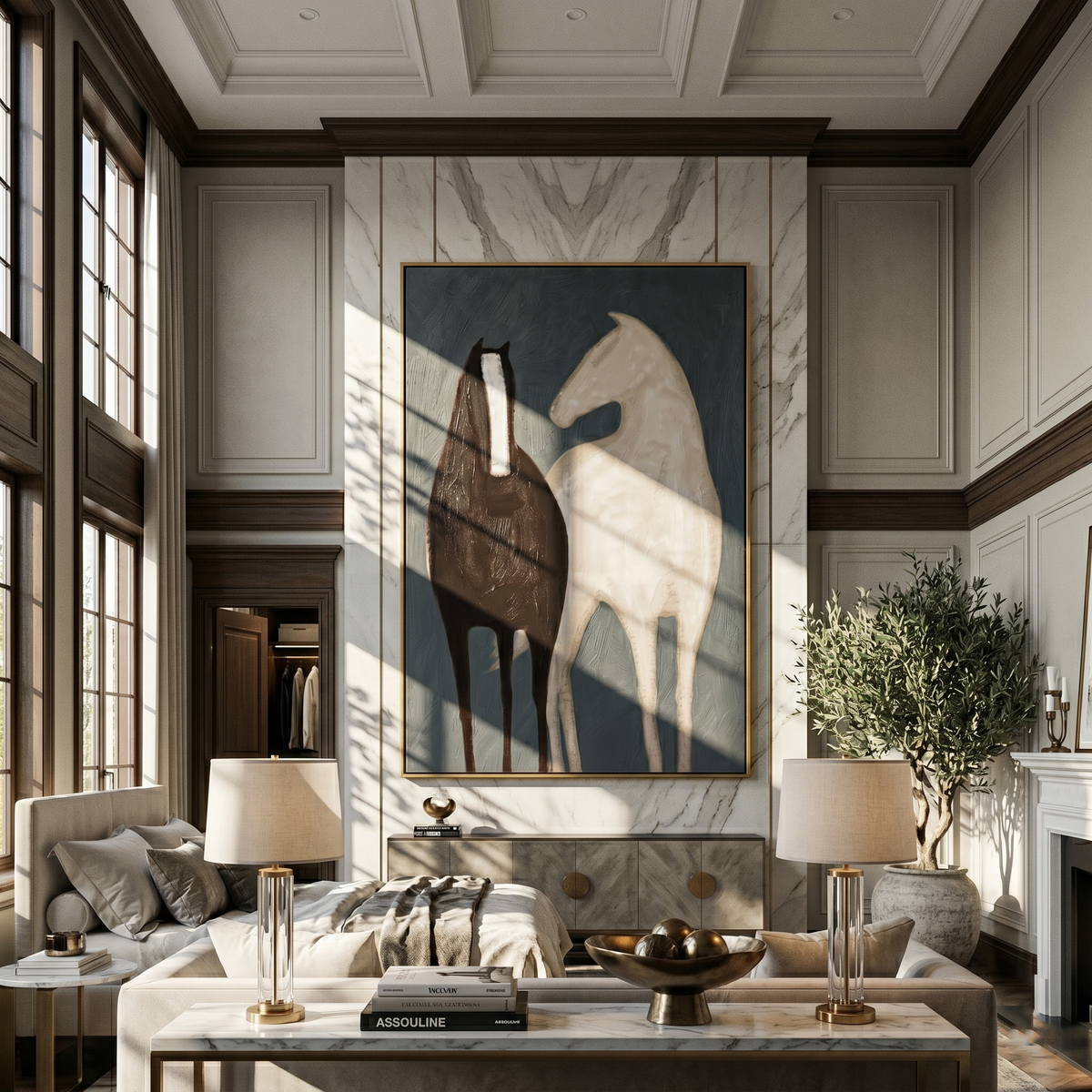 Night Horse Meets Ivory - Vintage Americana wall art image 6