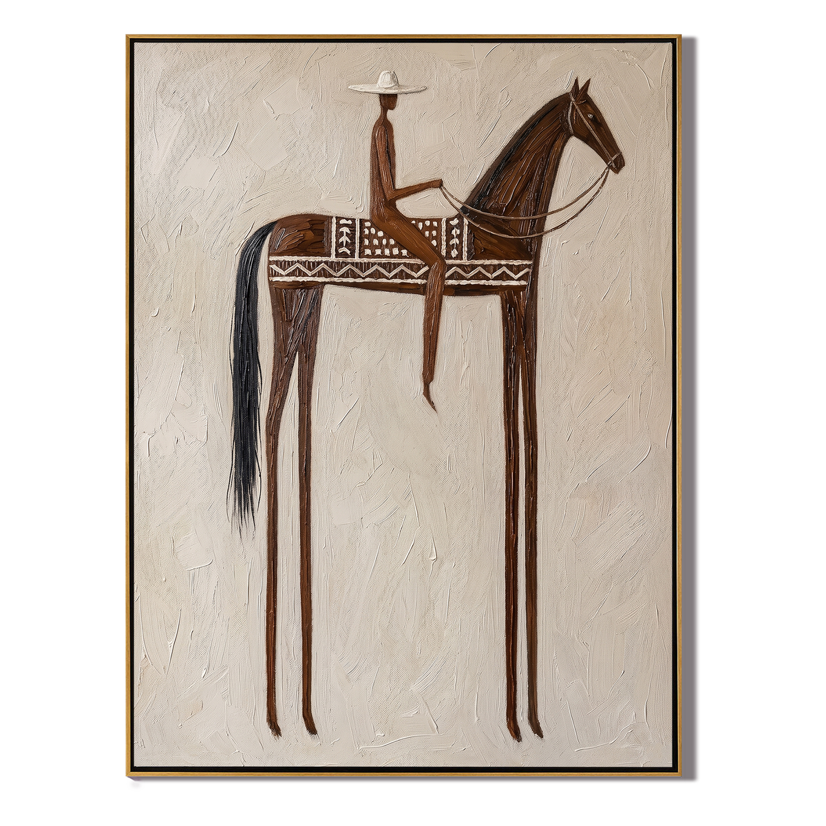 Brown Rider Measures Distance - Vintage Americana wall art image 2