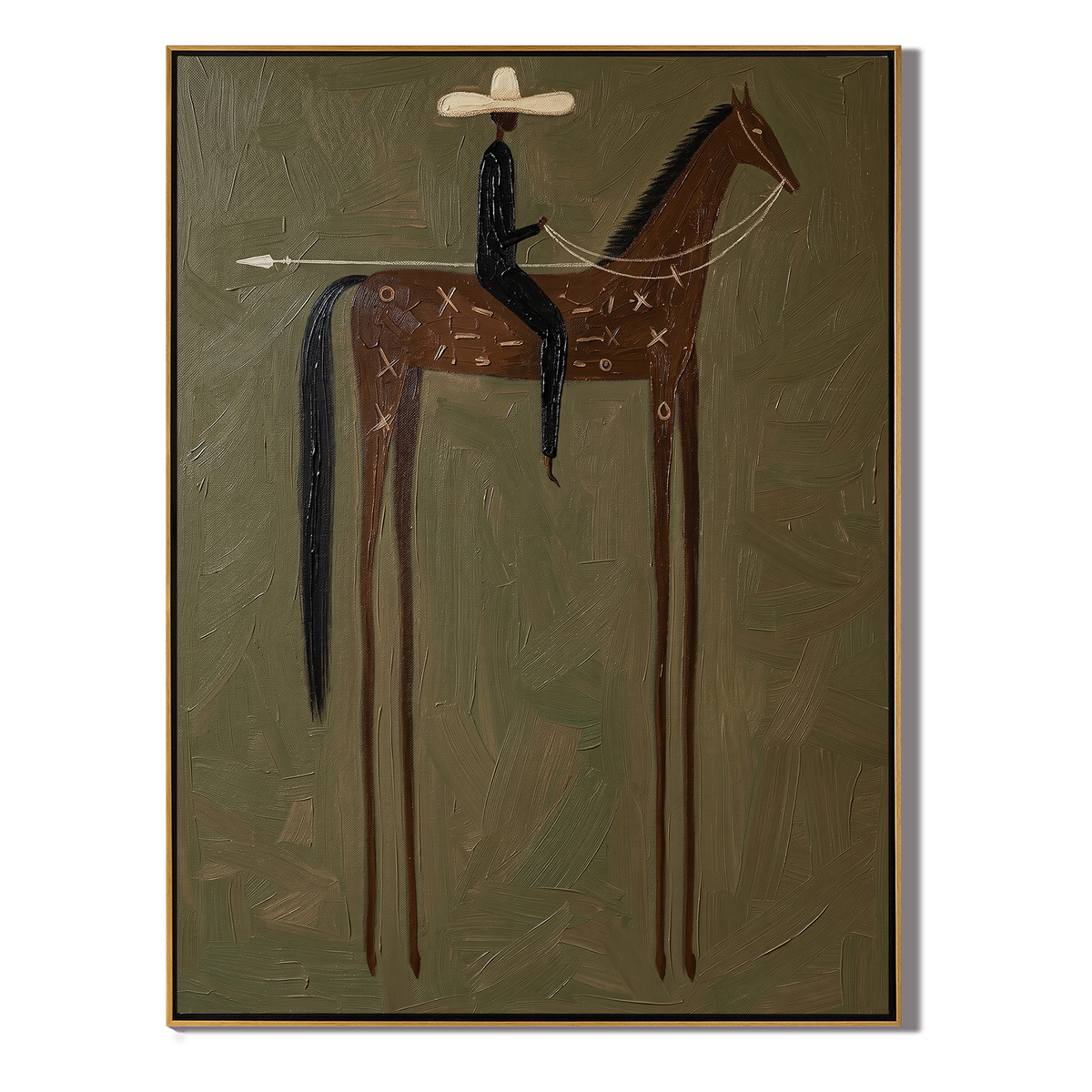 White Hat Above Olive - Vintage Americana wall art image 2